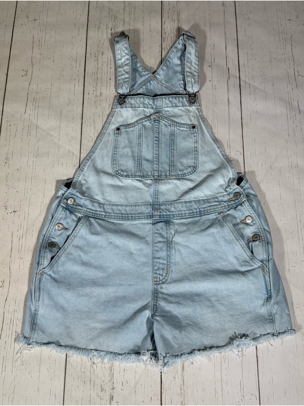 Old Navy Light Blue Denim Short Overalls Size L